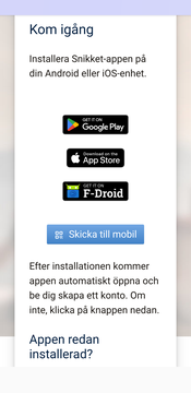 Snikkets webbportal - Lista med klienter